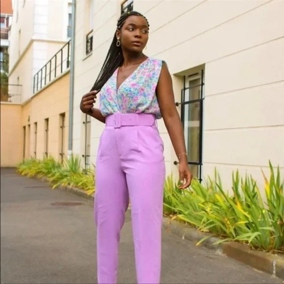 Zara Watercolor Floral Draped Deep V Neck Plunge Bodysuit Sz Small - Picture 3 of 10